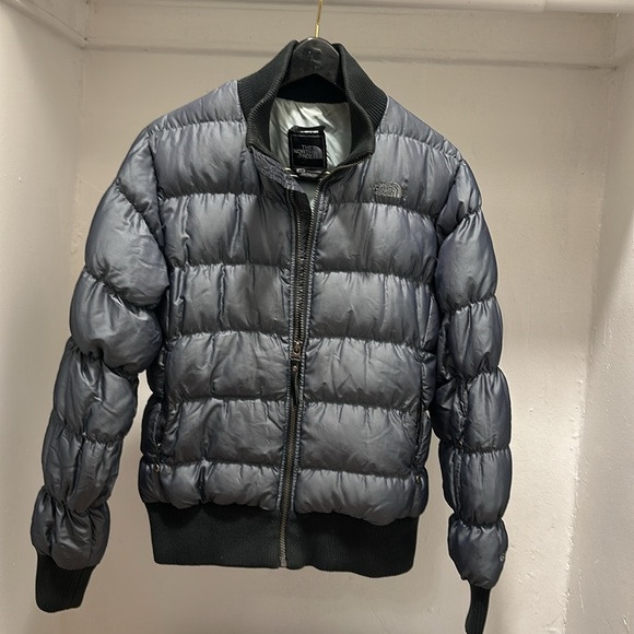 North Face Puffer in steel blue metallic color - Picture 7 of 8
